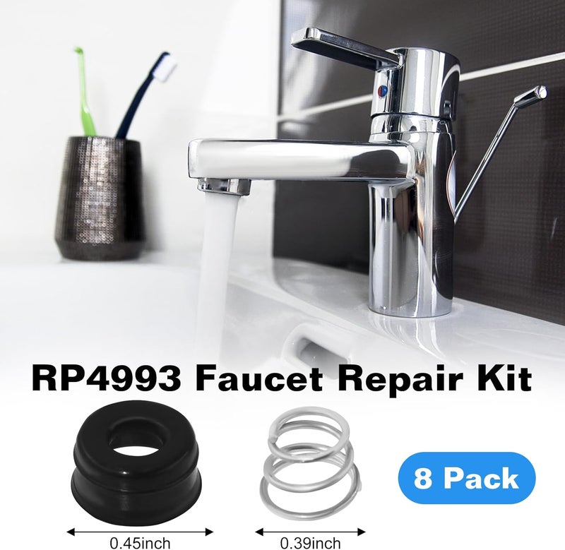FOJOO RP4993 Faucet Repair Kit 8 Pack, Compatible with Delta Bathroom & Kitchen Faucets, Delta RP4993 Seats and Springs Replacement, Faucet Repair Kit for Delta Faucet Parts - Image 2
